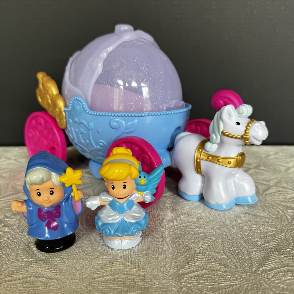 Fisher Price Little People Disney Princess Cinderella Carriage Fairy Godmother